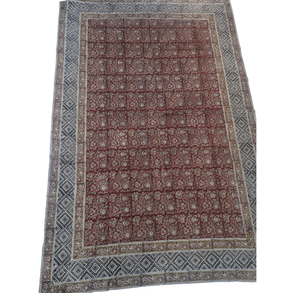 Kalamkari Red Color - Single Bed Bedsheet (60x90 Inches)