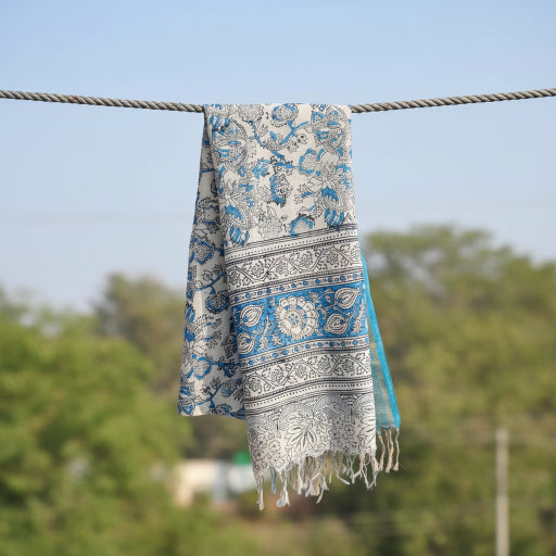 Hand Block Printed Kalamkari Cotton dupatta