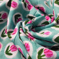 Handmade Bagru Print Textile – Light Blue Floral Print Cotton Material