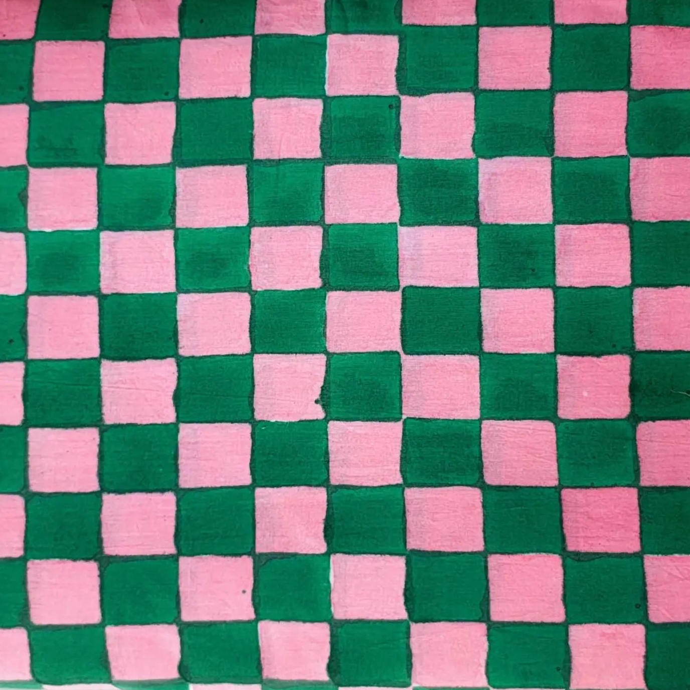 Sanganeri Hand Block Print Cotton Fabric – Green And Pink Floral Print