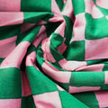 Handmade Bagru Print Textile – Green And Pink Floral Print Cotton Material