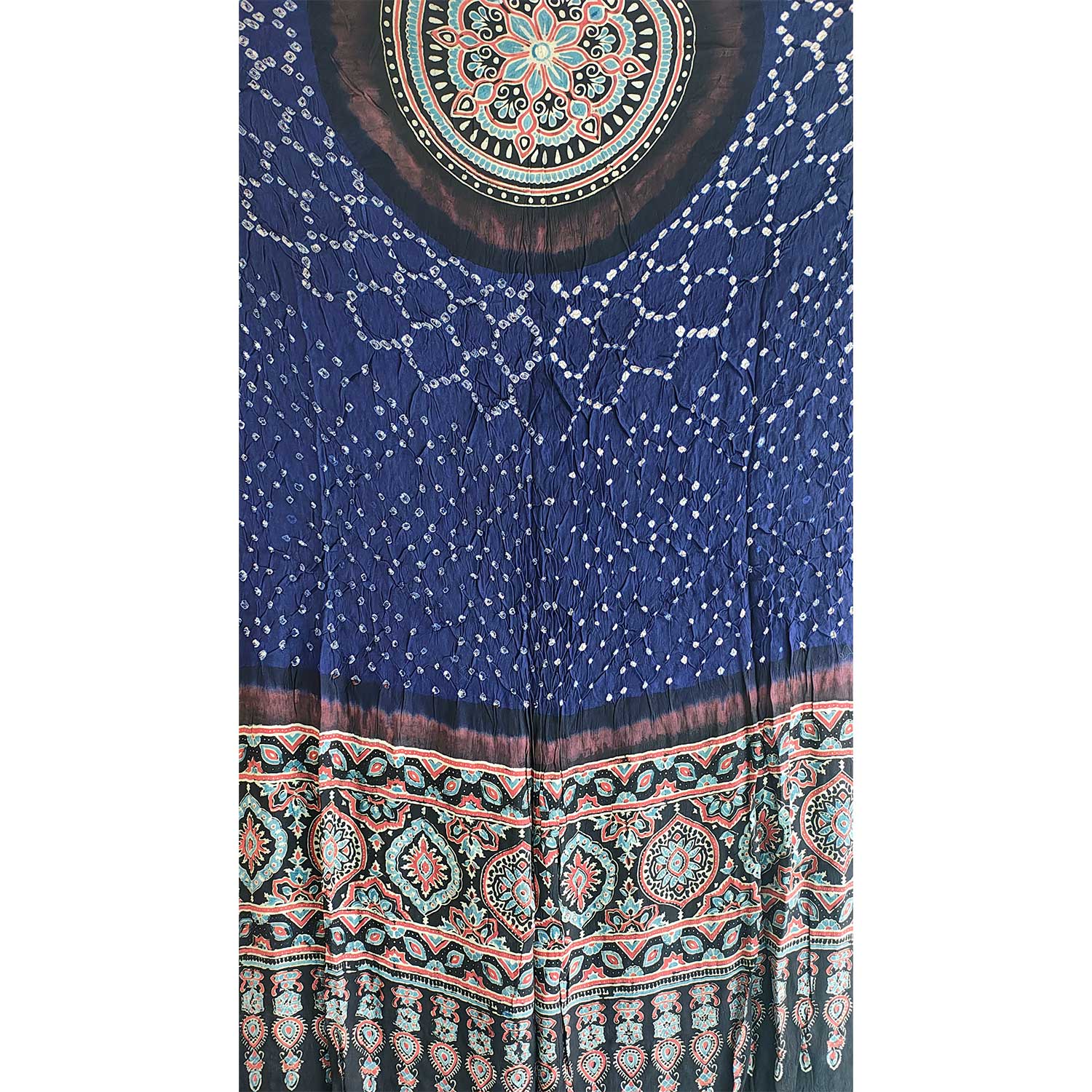 Kutch Bandhani Tie-Dye Pure Silk  Bandhani  Ajrakh Block Printing Dupatta With Zari: An Artistic Fusion of Heritage and Style