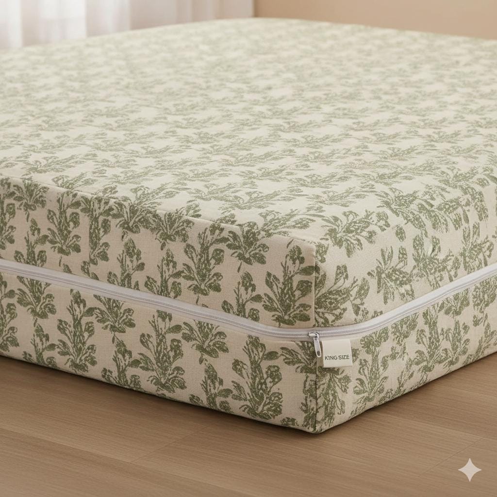 Kalamkari Hand Block Printed Two-Way Bed Cover Set