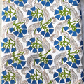 Sanganeri Hand Block Print Cotton Fabric – Green Floral Print
