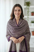 Ajrakh Hand Block Print Purple Color Viscose Stole | Traditional Geometric Print | L220 X W55 cm