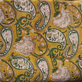 Sanganeri Hand Block Print Cotton Fabric – Mustard Yellow Floral Print