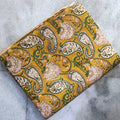 Handmade Bagru Print Textile – Mustars Yellow Floral Print Cotton Material