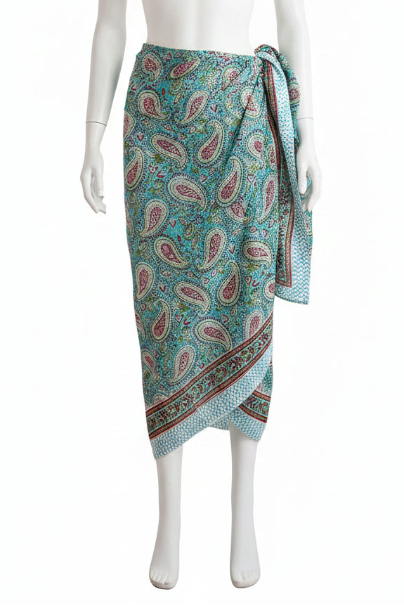 Colorful patterned scarf on a white background