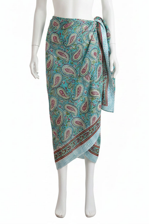 Colorful patterned scarf on a white background