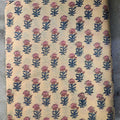 Handmade Bagru Print Textile – Beige Floral Print Cotton Material