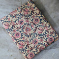 Handmade Bagru Print Textile – Beige Floral Print Cotton Material
