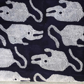 Sanganeri Hand Block Print Cotton Fabric – Black Tiger Print