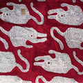 Sanganeri Hand Block Print Cotton Fabric – Red Tiger Print