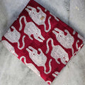 Handmade Bagru Print Textile – Red Tiger Print Cotton Material