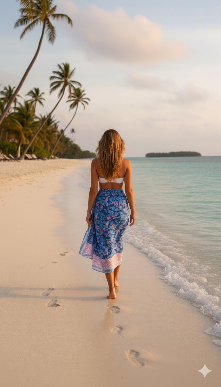 Bagru Block Print Cotton Sarong, Beach Wrap, Pareo