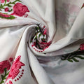 Sanganeri Hand Block Print Cotton Fabric – White Floral Print