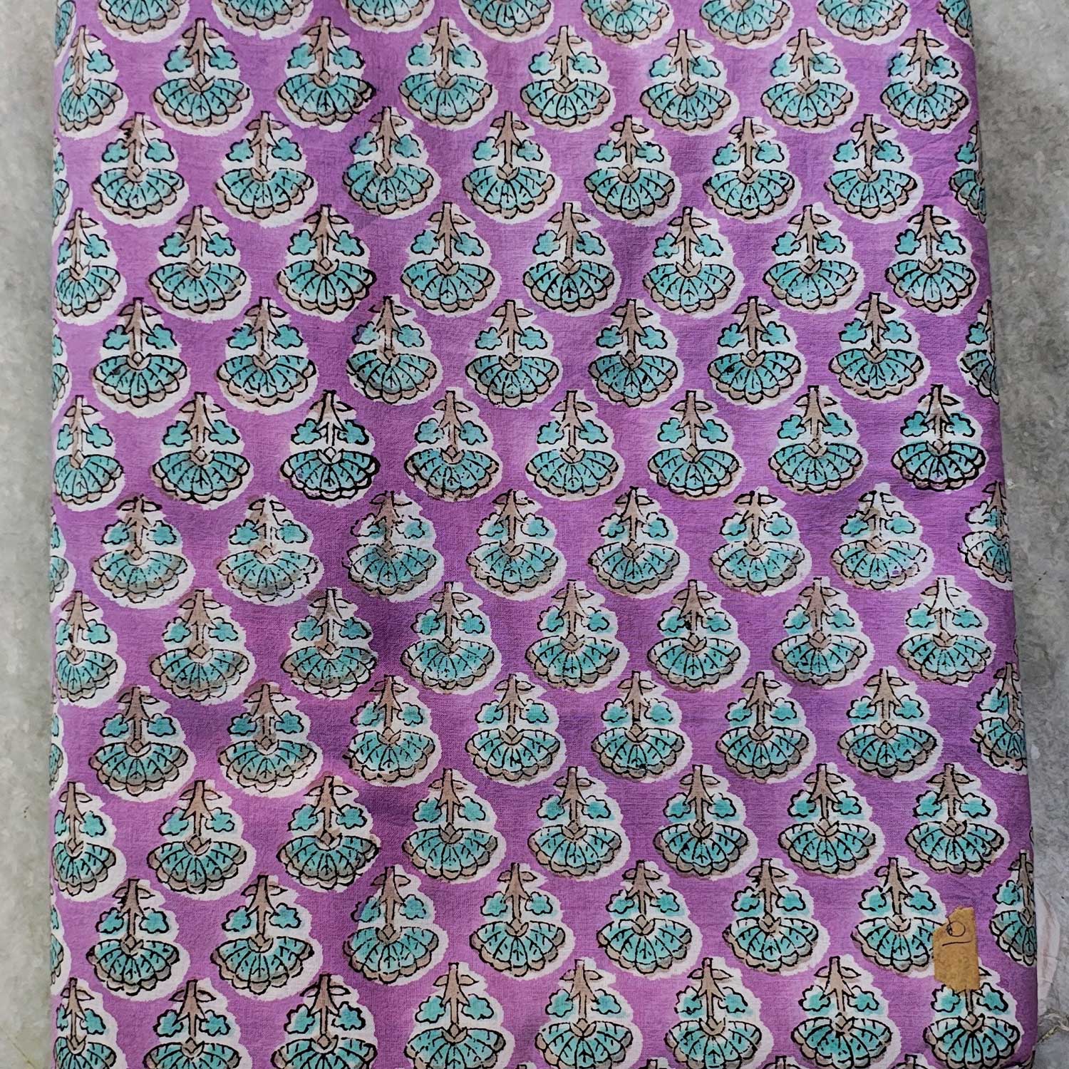 Handmade Bagru Print Textile – Purple Floral Print Cotton Material