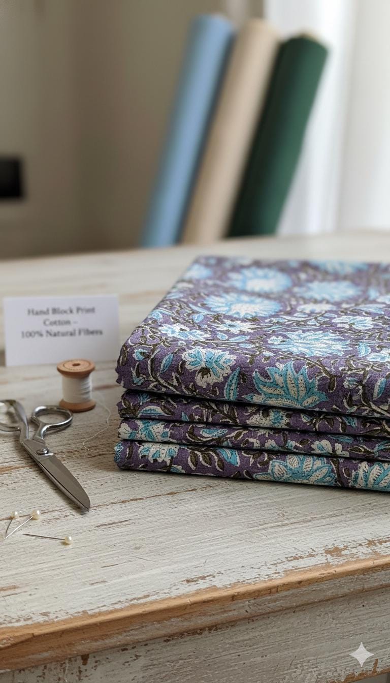 Bagru Hand Block Print Cotton Fabric