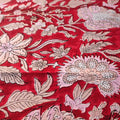 Sanganeri Hand Block Print Cotton Fabric – Red Floral Print