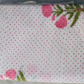 Sanganeri Hand Block Print Cotton Fabric – White Floral Print