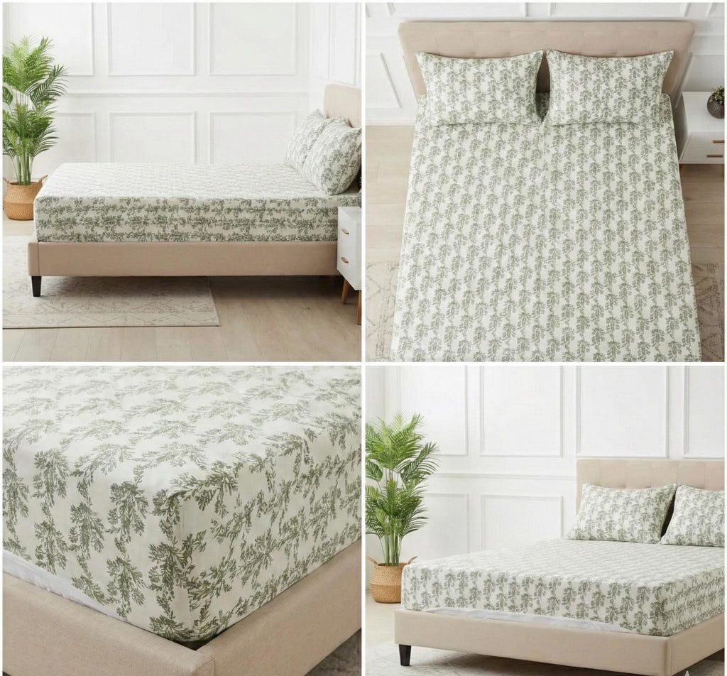 Kalamkari Hand Block Printed Two-Way Bed Cover Set