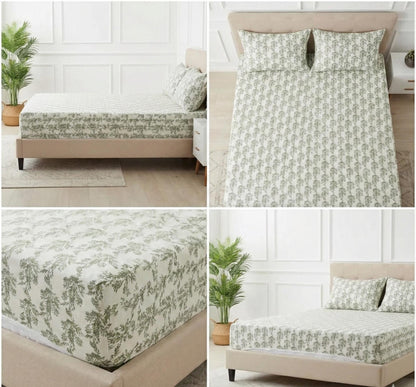 Kalamkari Hand Block Printed Two-Way Bed Cover Set