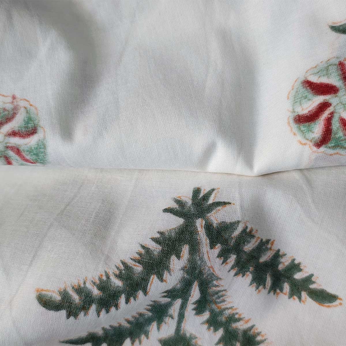 Handmade Bagru Print Textile – White Floral Print Cotton Material