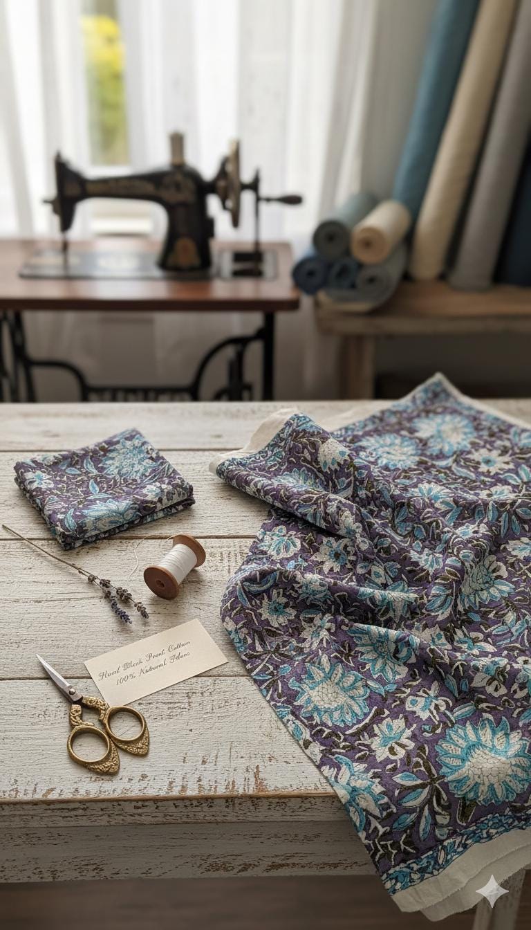 Bagru Hand Block Print Cotton Fabric