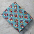 Handmade Bagru Print Textile –  Sky Blue Floral Print Cotton Material