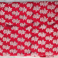 Handmade Bagru Print Textile – Red Floral Print Cotton Material