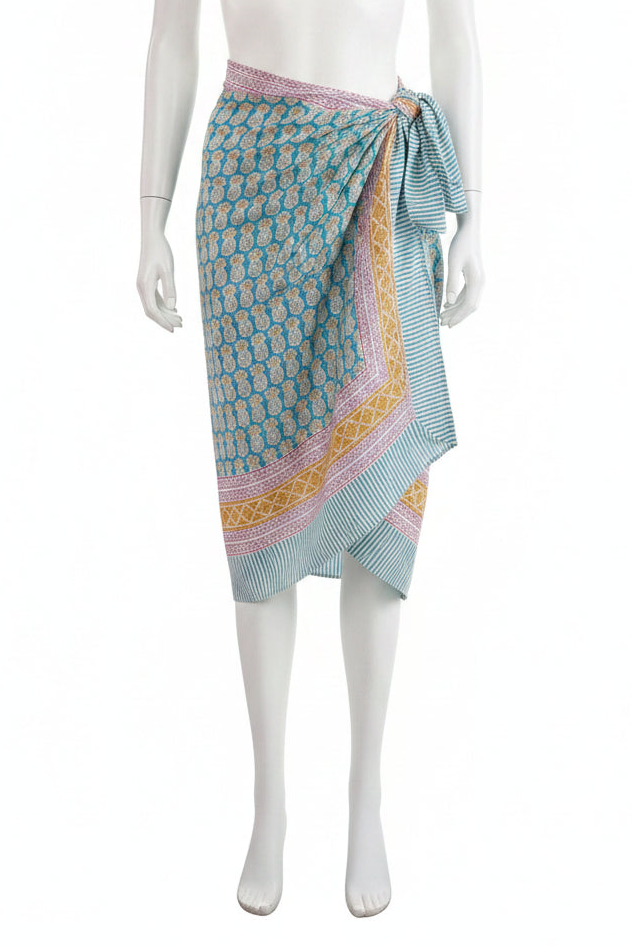 Colorful patterned scarf on a white background
