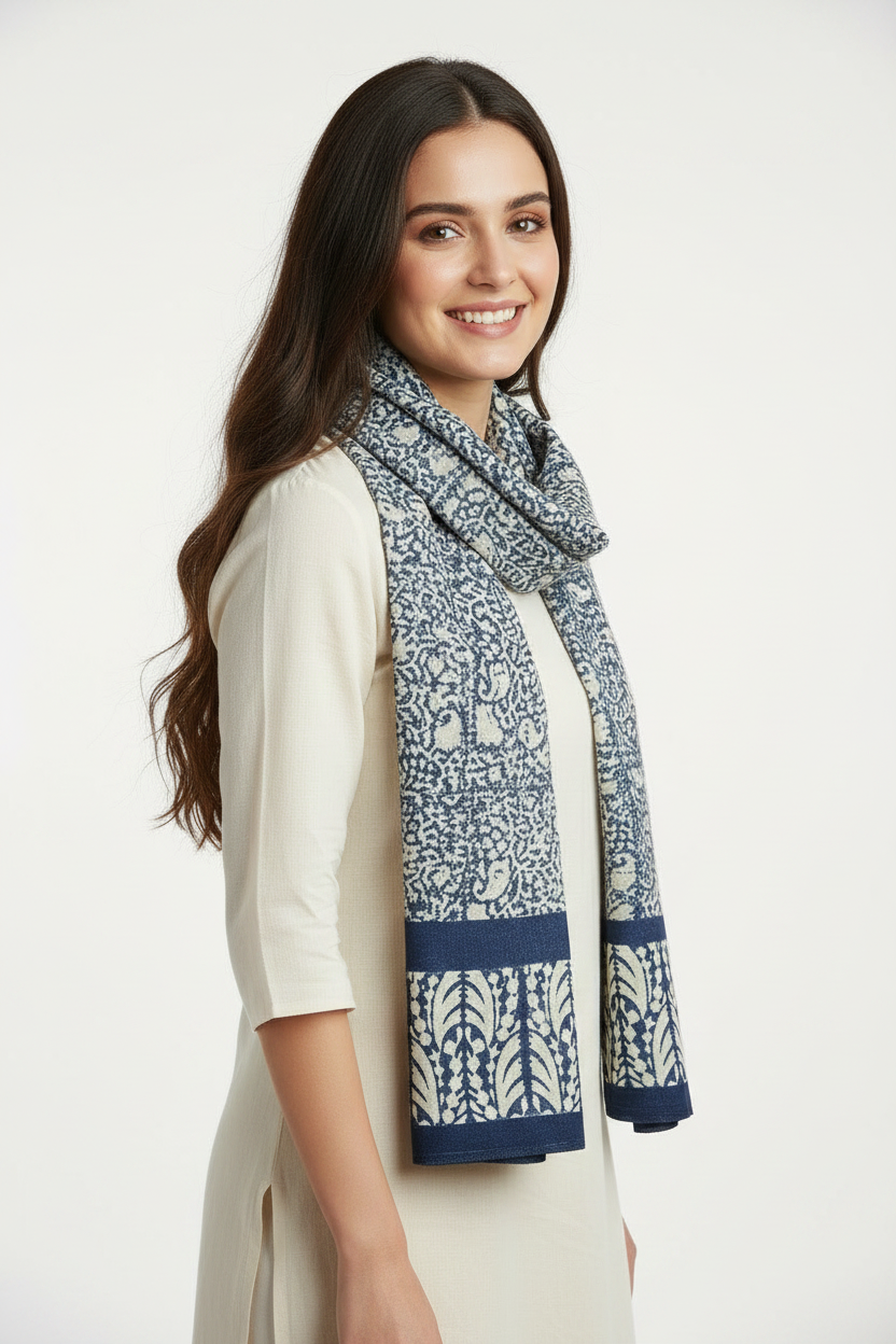 Hand Block Printed Kalamkari Cotton stole