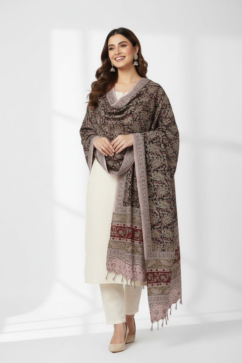 Kalamkari Hand Block Printed Cotton Dupatta – Women's Stole, Multisize