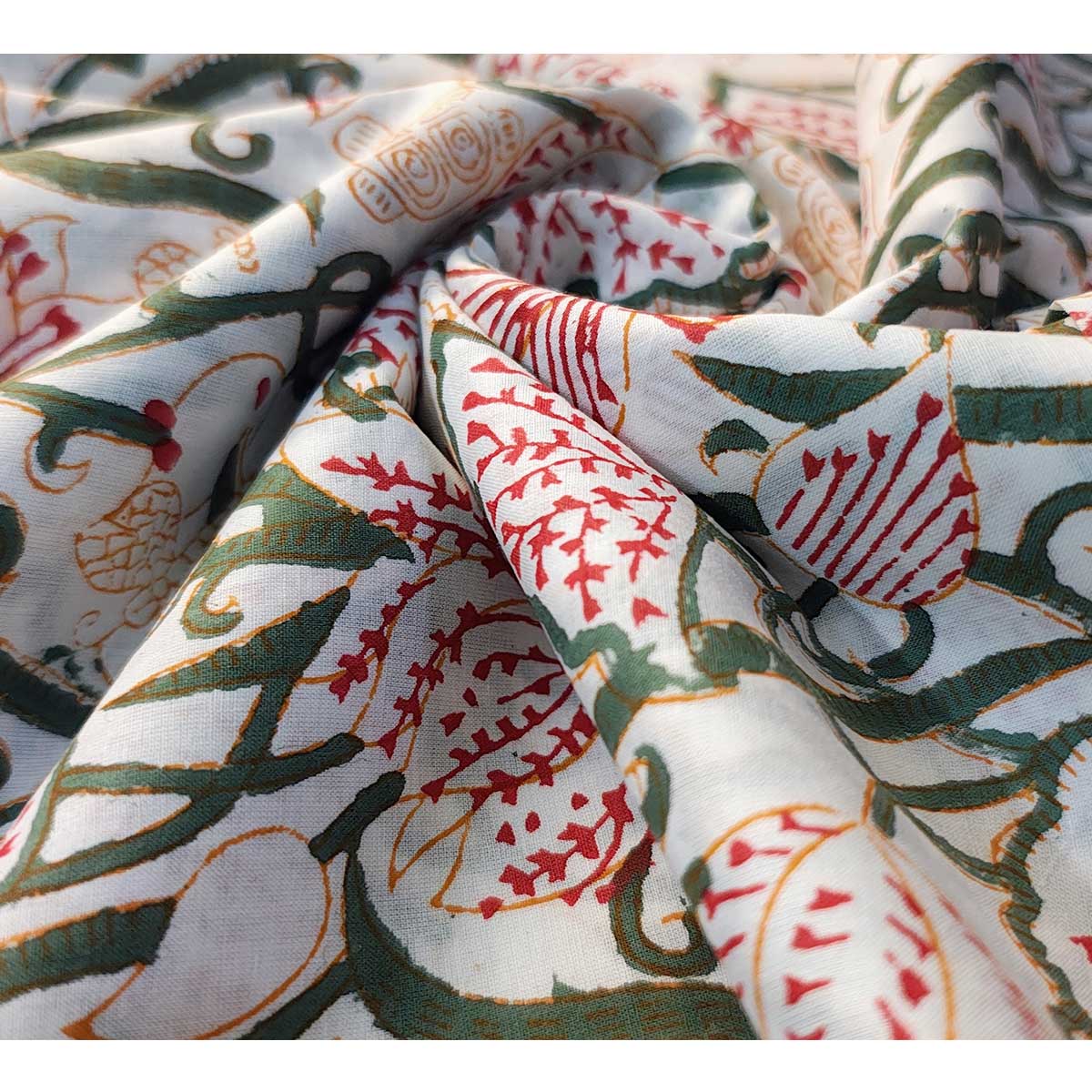 Bagru Block Print Pure Cotton Printed Fabric Material
