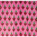 Sanganeri Hand Block Print Cotton Fabric – Pink Floral Booti