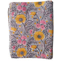 Sanganeri Hand Block Print Cotton Fabric – Grey And Yellow Floral