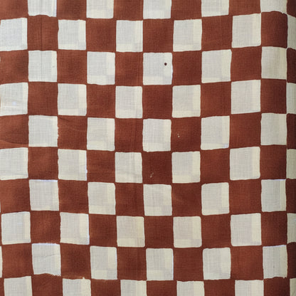 Sanganeri Hand Block Print Cotton Fabric – Brown And Beige Floral