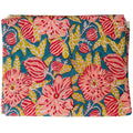 Sanganeri Hand Block Print Cotton Fabric – Teal Blue And Red Floral
