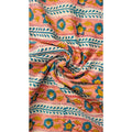 Handmade Bagru Print Textile –  Peach  Floral Cotton Material