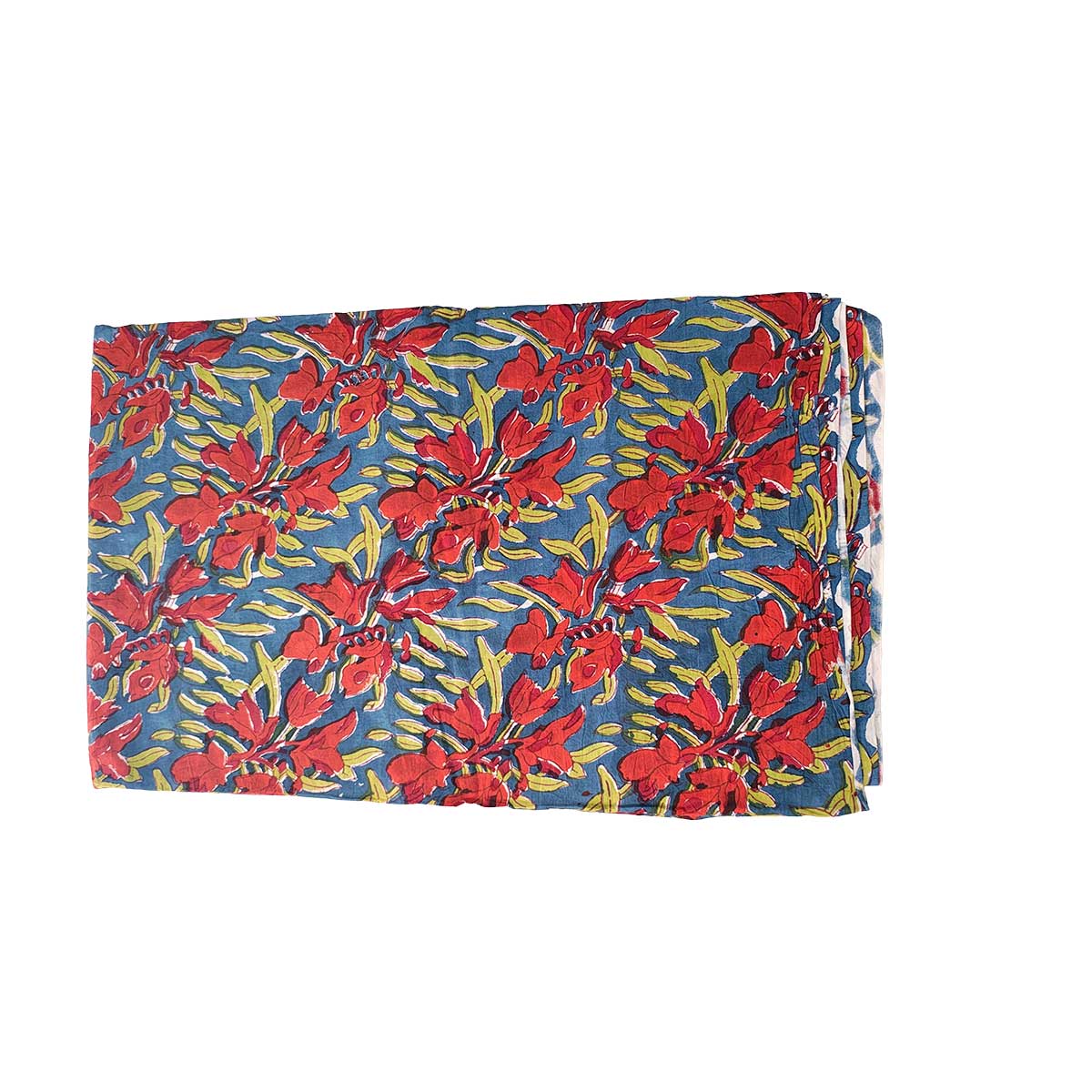 Sanganeri Hand Block Print Cotton Fabric – Multicolor Floral