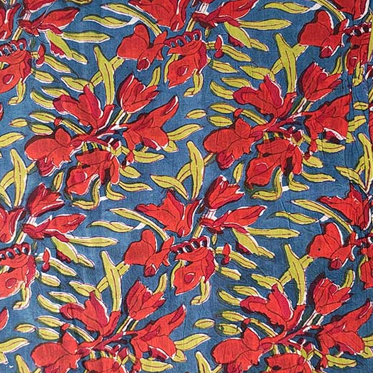Sanganeri Hand Block Print Cotton Fabric – Multicolor Floral