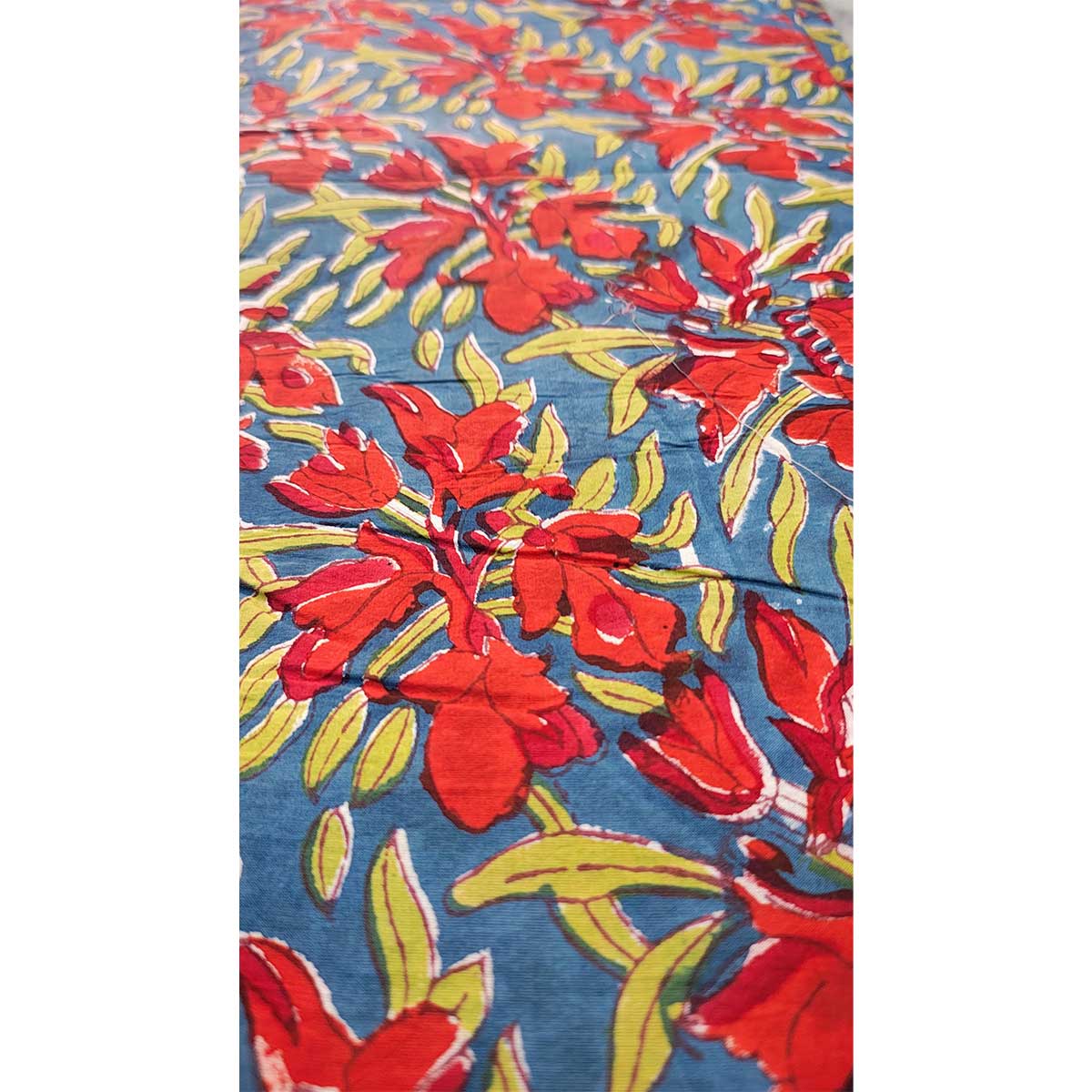 Sanganeri Hand Block Print Cotton Fabric – Multicolor Floral