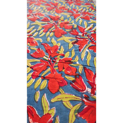 Sanganeri Hand Block Print Cotton Fabric – Multicolor Floral