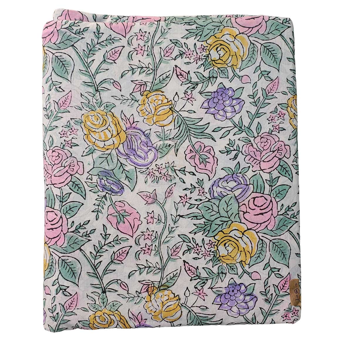Sanganeri Hand Block Print Cotton Fabric – Multicolor Floral