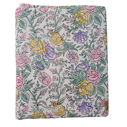 Sanganeri Hand Block Print Cotton Fabric – Multicolor Floral