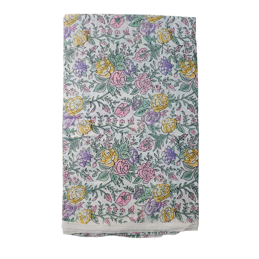 Handmade Bagru Print Textile – Multicolor Floral Cotton Material