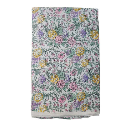 Sanganeri Hand Block Print Cotton Fabric – Multicolor Floral