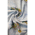 Handmade Bagru Print Textile – White Floral Print Cotton Material
