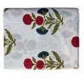 Sanganeri Hand Block Print Cotton Fabric – White And Red Floral Print