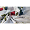 Handmade Bagru Print Textile – White And Red Floral Print Cotton Material